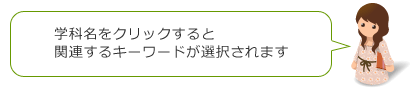 学科名をクリックすると関連するキーワードが選択されます